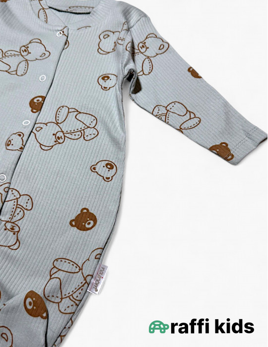 Ayılar ayaqı bağlı tulum - türkiyə istehsalı pambıq uşaq geyimi|Raffikids