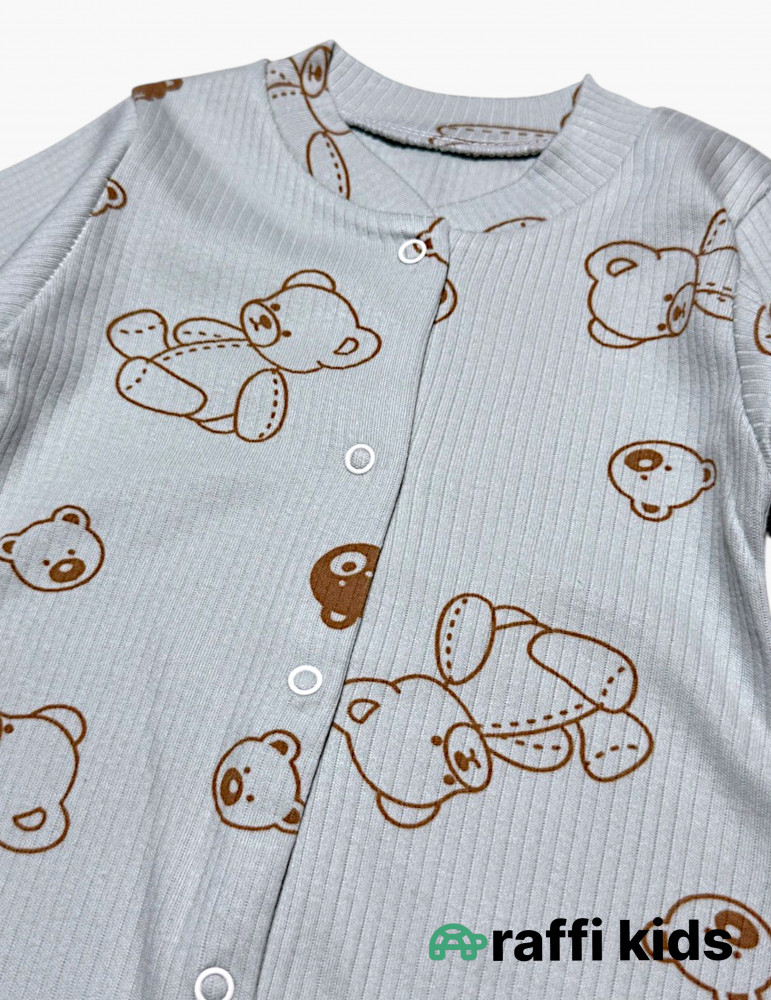 Ayılar ayaqı bağlı tulum - türkiyə istehsalı pambıq uşaq geyimi|Raffikids