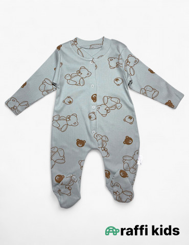 Ayılar ayaqı bağlı tulum - türkiyə istehsalı pambıq uşaq geyimi|Raffikids 2