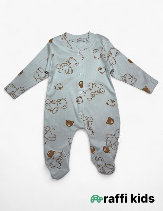 Ayılar ayaqı bağlı tulum - türkiyə istehsalı pambıq uşaq geyimi|Raffikids