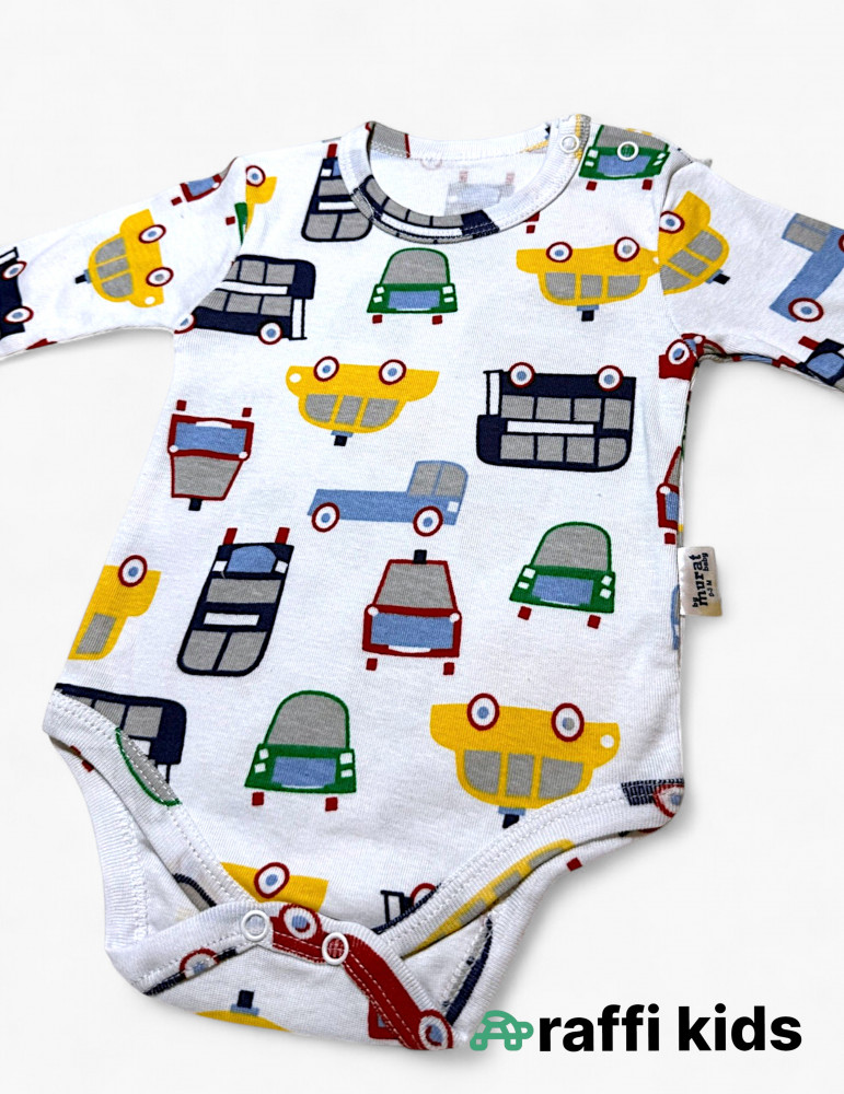 Maşınlar uzunqol body - türkiyə istehsalı pambıq uşaq geyimi|Raffikids
