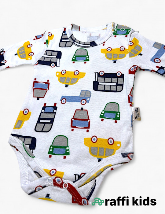 Maşınlar uzunqol body - türkiyə istehsalı pambıq uşaq geyimi|Raffikids