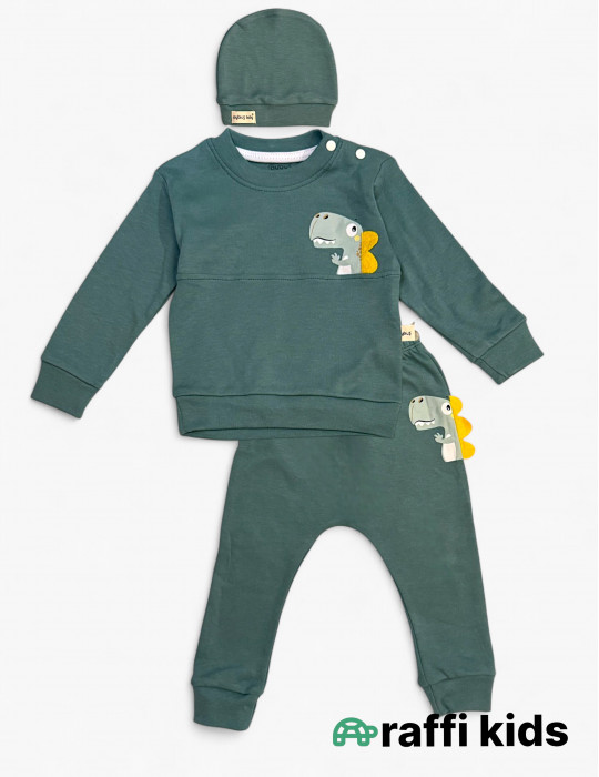 Dinozavr 2-li dəst - türkiyə istehsalı pambıq uşaq geyimi|Raffikids