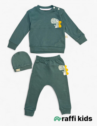 Dinozavr 2-li dəst - türkiyə istehsalı pambıq uşaq geyimi|Raffikids 2