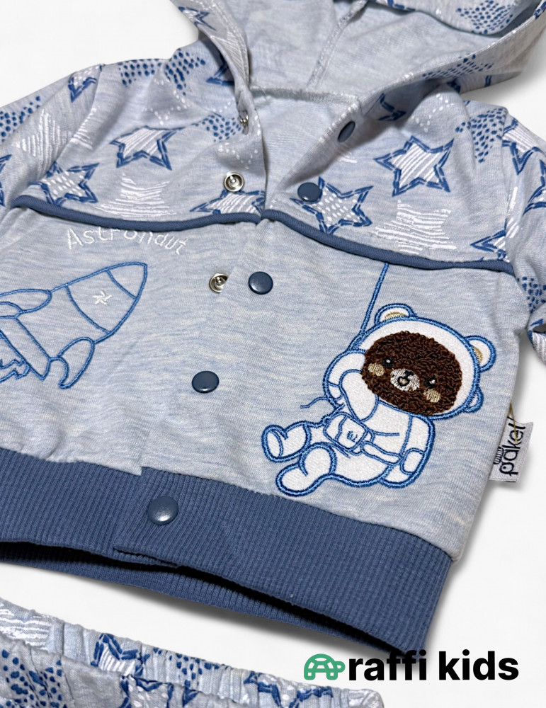 Kosmonavt 3-lü dəst - türkiyə istehsalı pambıq uşaq geyimi|Raffikids