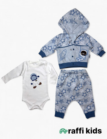 Kosmonavt 3-lü dəst - türkiyə istehsalı pambıq uşaq geyimi|Raffikids 2