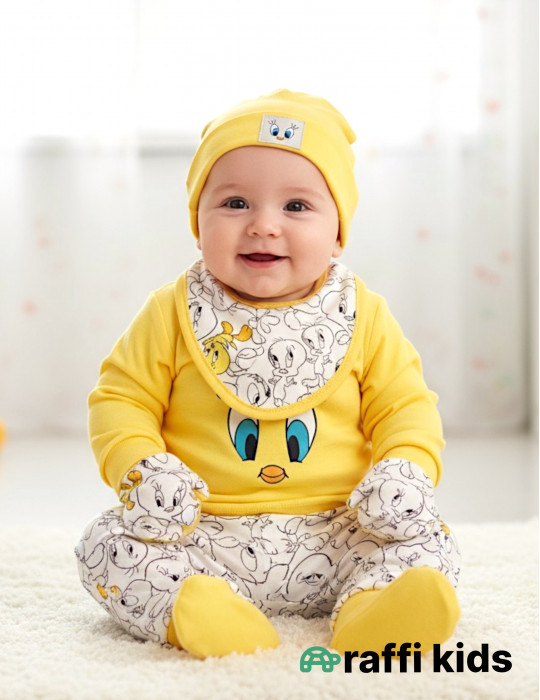 Tweety 5-li dəst - türkiyə istehsalı pambıq uşaq geyimi|Raffikids
