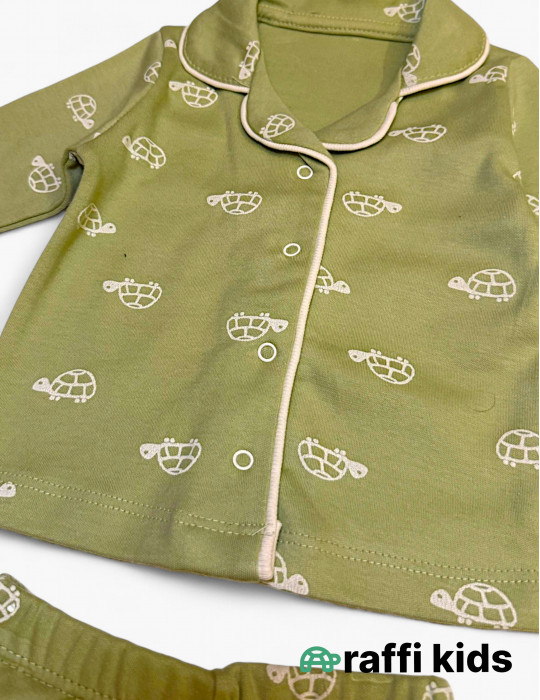 Müdrük tısbağa 2-li dəst - türkiyə istehsalı pambıq uşaq geyimi|Raffikids