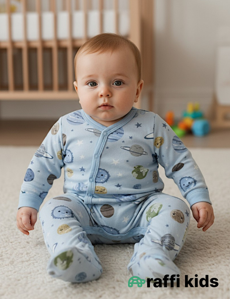 Planetler özündən əlcəkli ayaqı bağlı tulum-türkiyə istehsalı pambıq uşaq geyimi|Raffikids