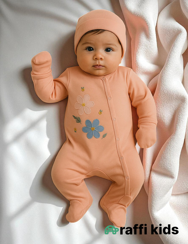 Payız özündən əlcəkli ayaqı bağlı tulum - türkiyə istehsalı pambıq uşaq geyimi|Raffikids