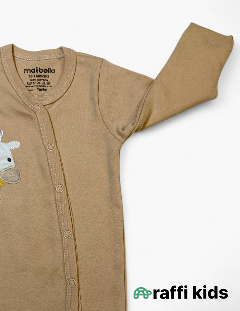 Zürafə dostum özündən əlcəkli ayaqı bağlı  pambıq uşaq tulumu|Raffikids