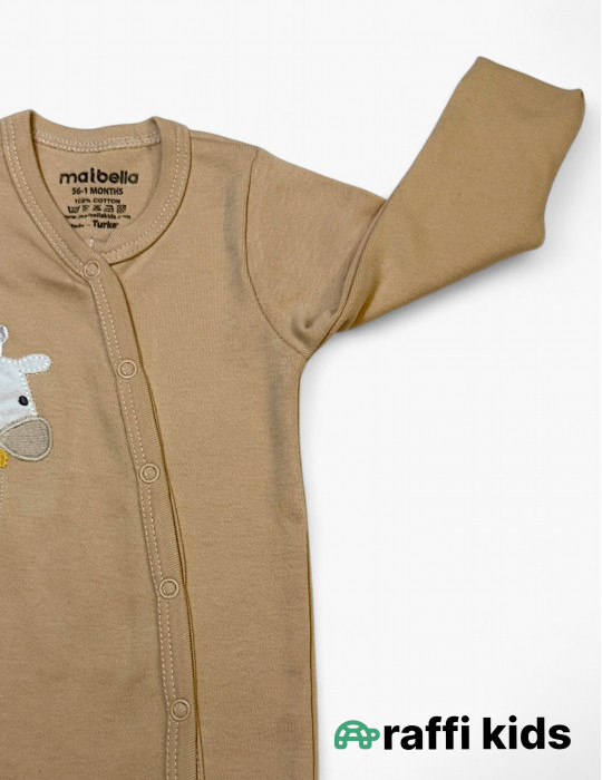 Zürafə dostum özündən əlcəkli ayaqı bağlı  pambıq uşaq tulumu|Raffikids