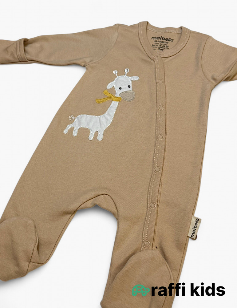 Zürafə dostum özündən əlcəkli ayaqı bağlı  pambıq uşaq tulumu|Raffikids