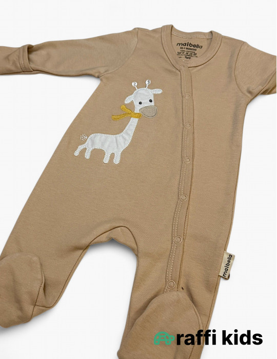 Zürafə dostum özündən əlcəkli ayaqı bağlı  pambıq uşaq tulumu|Raffikids