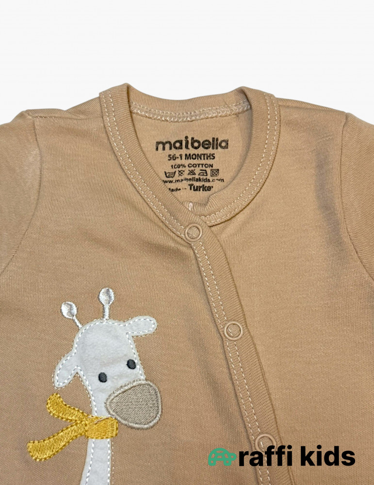 Zürafə dostum özündən əlcəkli ayaqı bağlı  pambıq uşaq tulumu|Raffikids