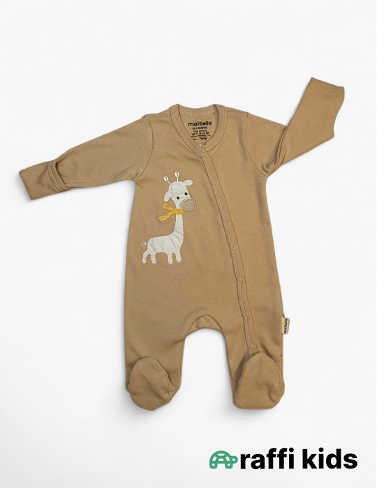 Zürafə dostum özündən əlcəkli ayaqı bağlı  pambıq uşaq tulumu|Raffikids