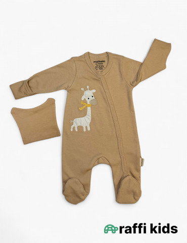 Zürafə dostum özündən əlcəkli ayaqı bağlı  pambıq uşaq tulumu|Raffikids 2