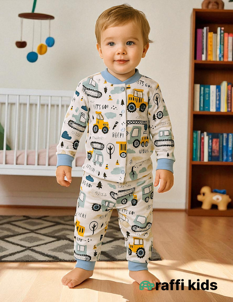 Traktor pijama 2-li dəst-türkiyə istehsalı pambıq uşaq geyimi|Raffikids