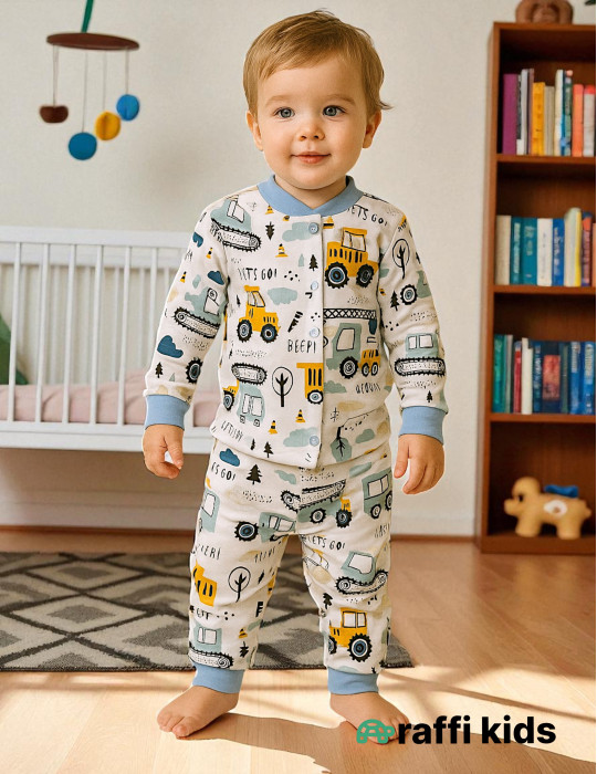 Traktor pijama 2-li dəst-türkiyə istehsalı pambıq uşaq geyimi|Raffikids