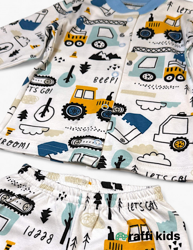 Traktor pijama 2-li dəst-türkiyə istehsalı pambıq uşaq geyimi|Raffikids