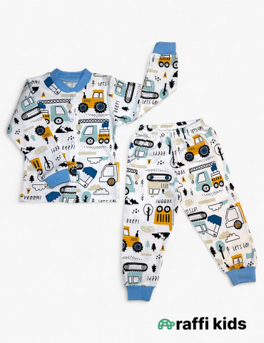 Traktor pijama 2-li dəst-türkiyə istehsalı pambıq uşaq geyimi|Raffikids 2