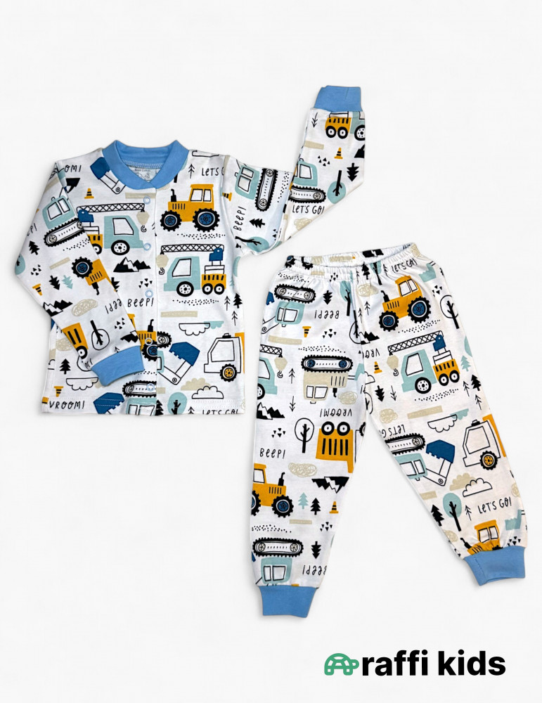 Traktor pijama 2-li dəst-türkiyə istehsalı pambıq uşaq geyimi|Raffikids