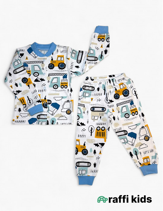 Traktor pijama 2-li dəst-türkiyə istehsalı pambıq uşaq geyimi|Raffikids