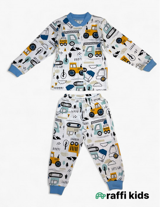 Traktor pijama 2-li dəst-türkiyə istehsalı pambıq uşaq geyimi|Raffikids