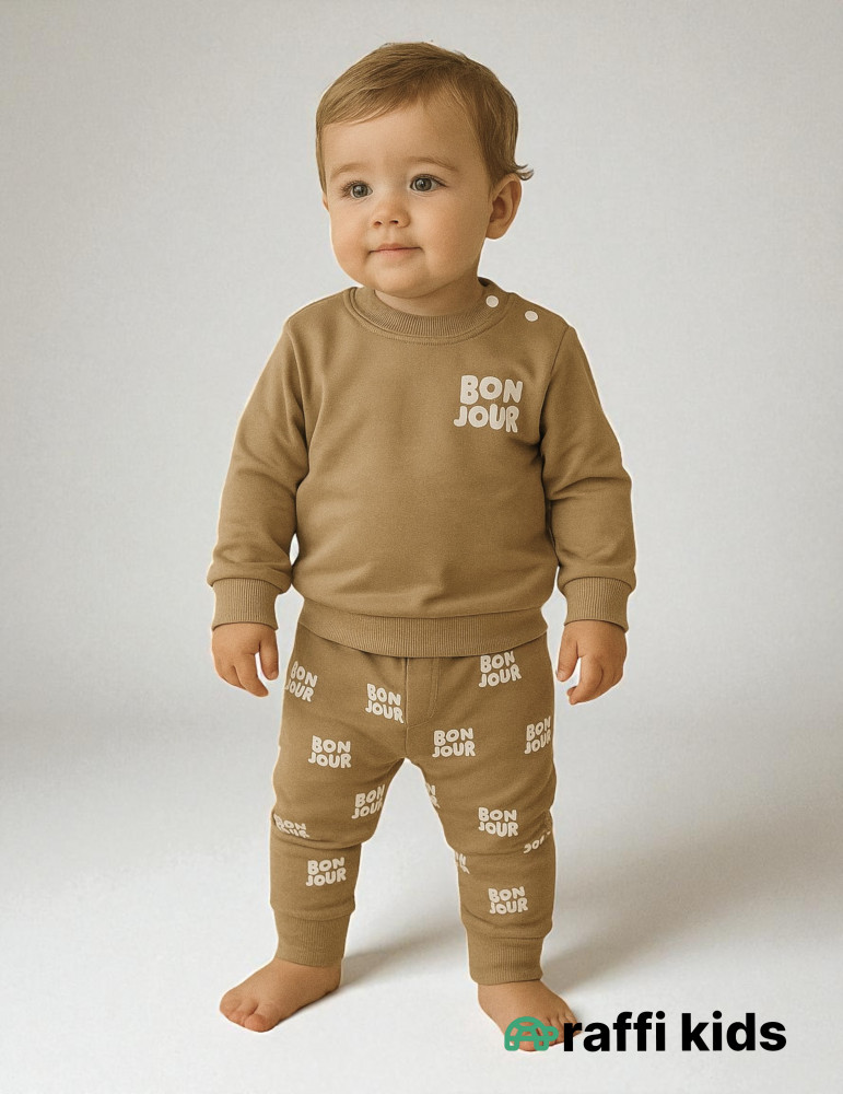 Bonjour 2-li dəst - türkiyə istehsalı pambıq uşaq geyimi|Raffikids
