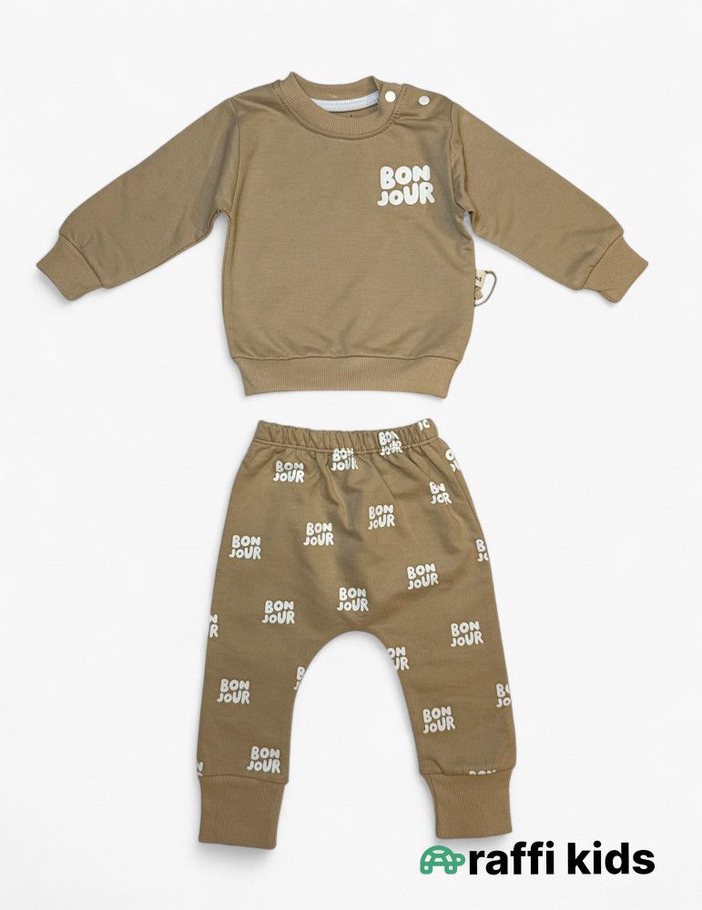Bonjour 2-li dəst - türkiyə istehsalı pambıq uşaq geyimi|Raffikids