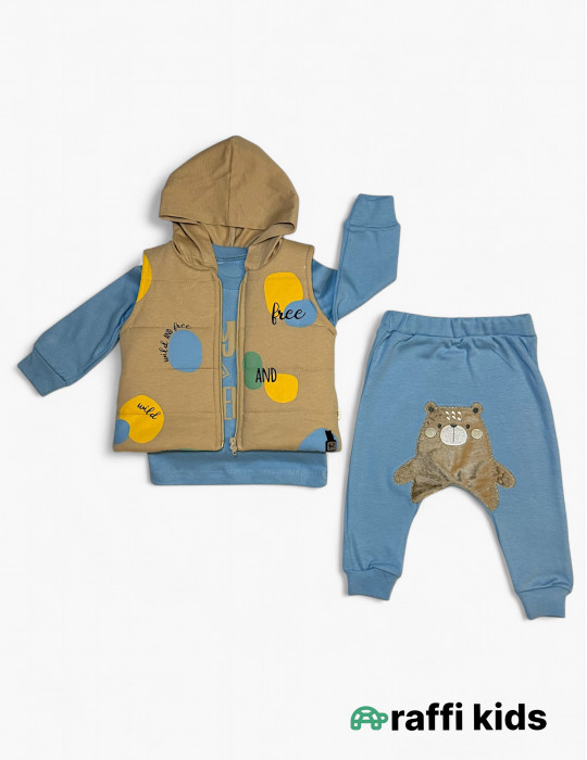 Balaca səyahətçi 3-lü balonka dəst- türkiyə istehsalı pambıq uşaq geyimi|Raffikids