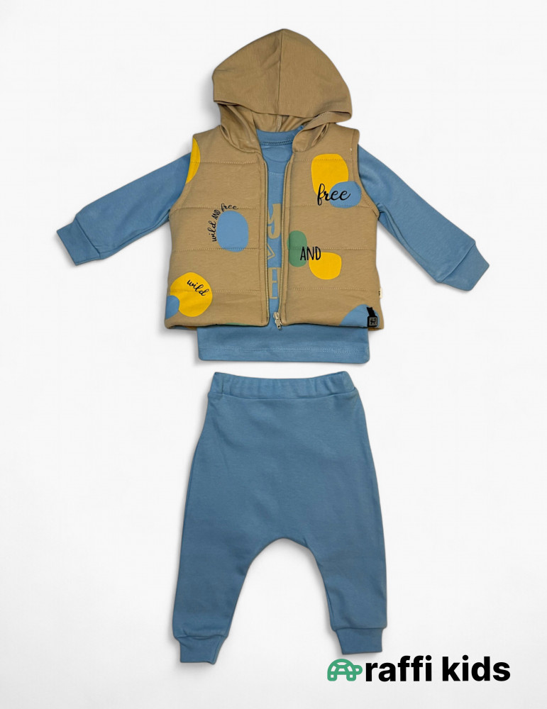 Balaca səyahətçi 3-lü balonka dəst- türkiyə istehsalı pambıq uşaq geyimi|Raffikids