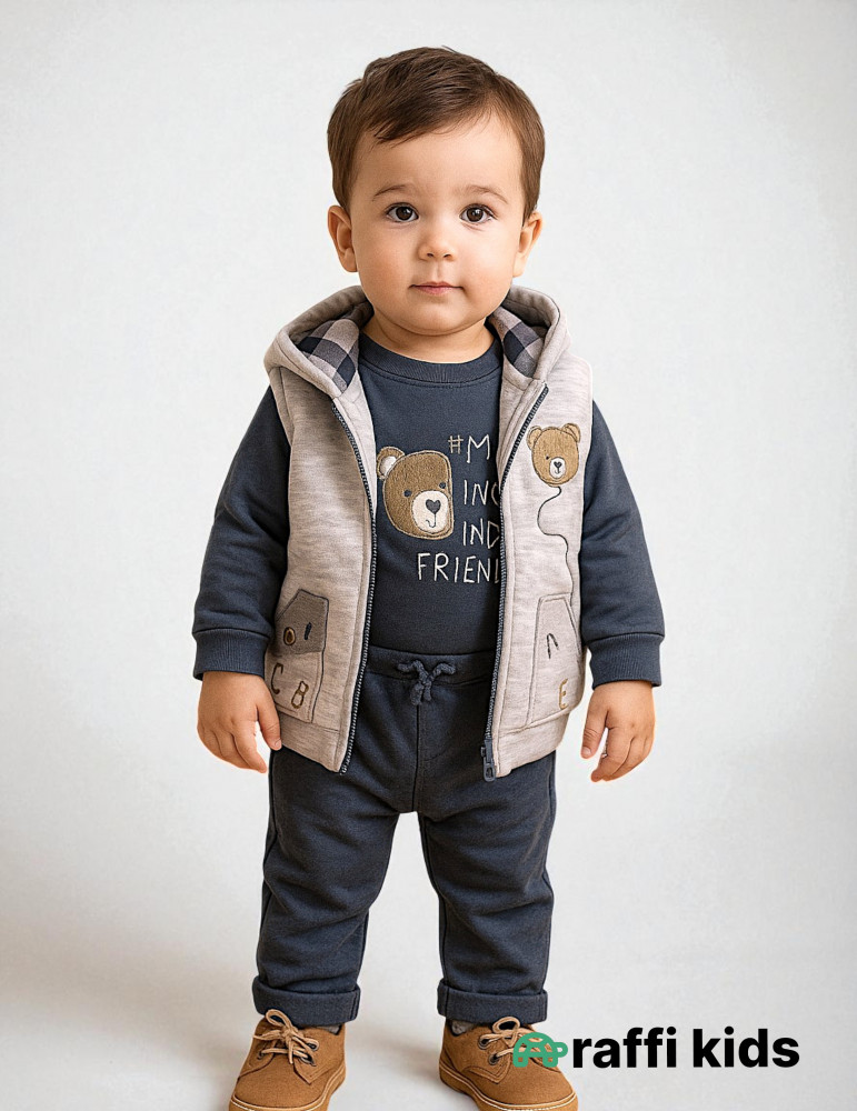 Dost olaq 3-lü dəst-türkiyə istehsalı pambıq uşaq geyimi|Raffikids