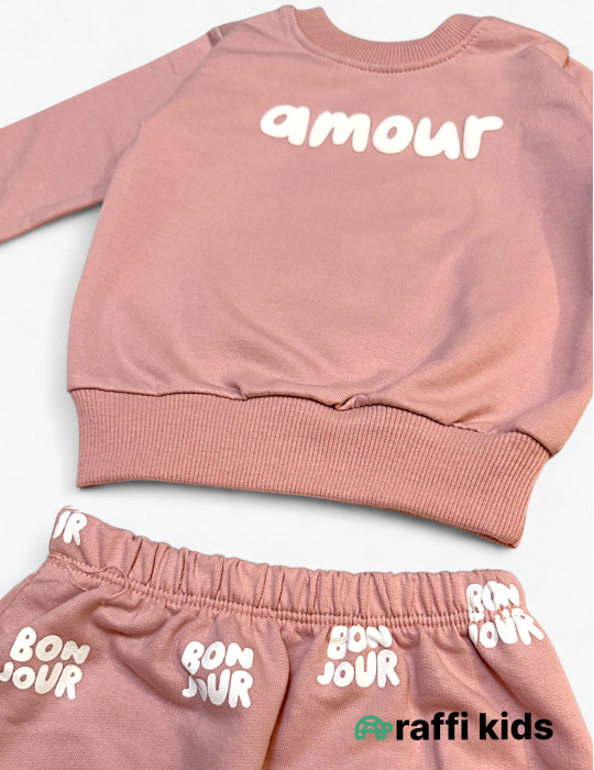 Amour 2-li dəst-türkiyə istehsalı pambıq uşaq geyimi|Raffikids