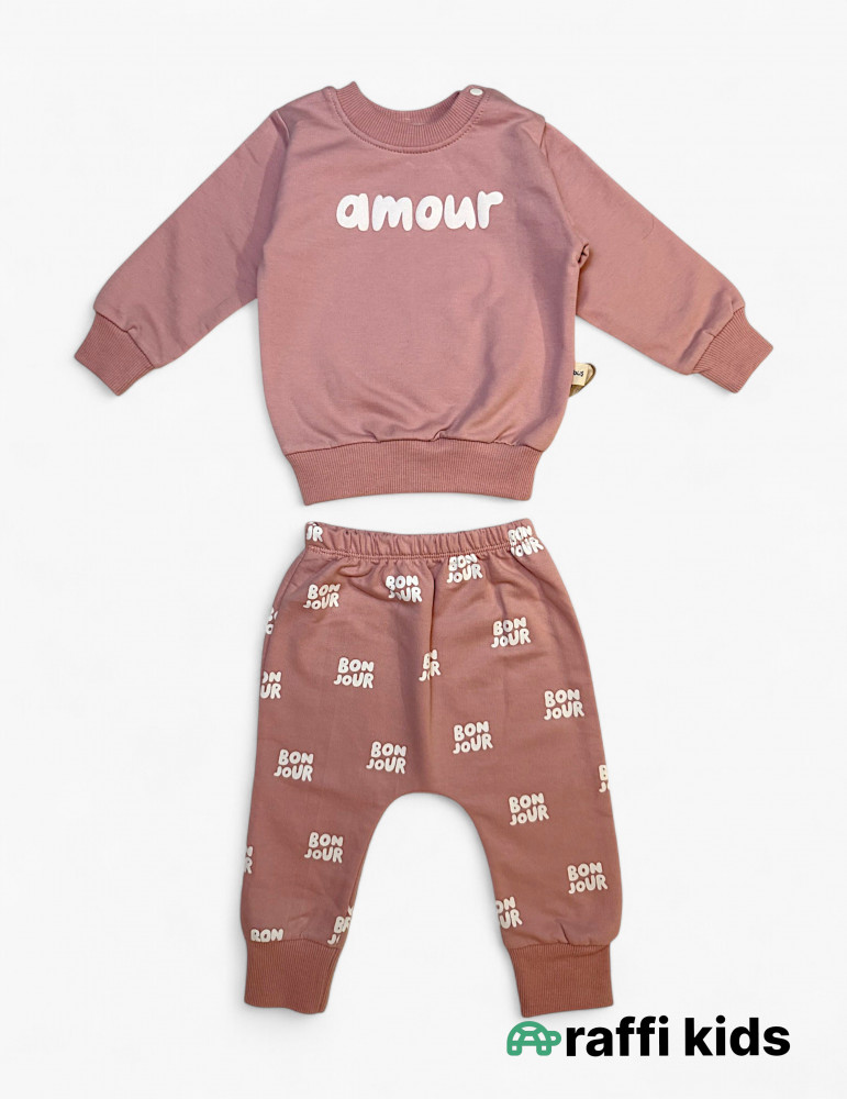 Amour 2-li dəst-türkiyə istehsalı pambıq uşaq geyimi|Raffikids