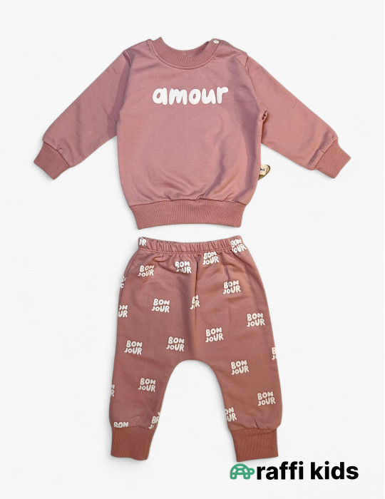 Amour 2-li dəst-türkiyə istehsalı pambıq uşaq geyimi|Raffikids