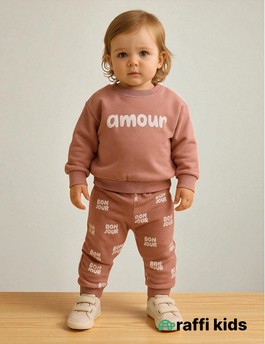 Amour 2-li dəst-türkiyə istehsalı pambıq uşaq geyimi|Raffikids