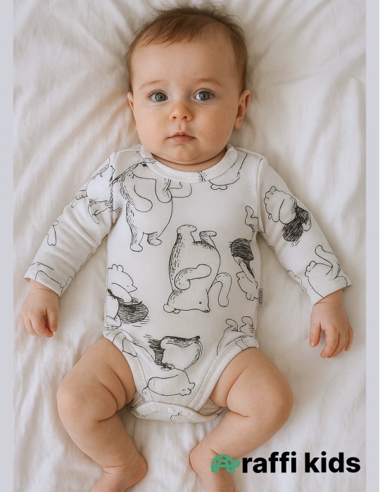 3-lü uzunqol body seti (6-9 aylıq körpələr üçün)|Raffikids