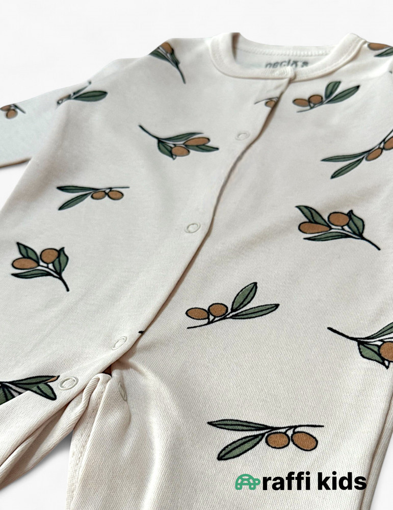 Zeytunlar ayaqı bağlı tulum-türkiyə istehsalı pambıq uşaq geyimi|Raffikids