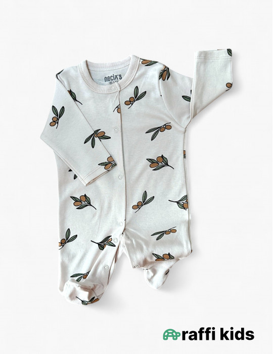 Zeytunlar ayaqı bağlı tulum-türkiyə istehsalı pambıq uşaq geyimi|Raffikids