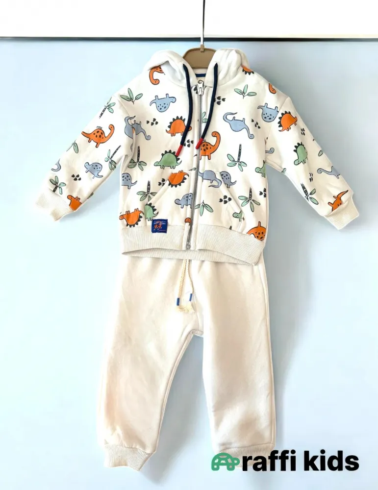 Dinosaurs hoody 2-li dəst -türkiyə istehsalı pambıq uşaq geyimi|Raffikids