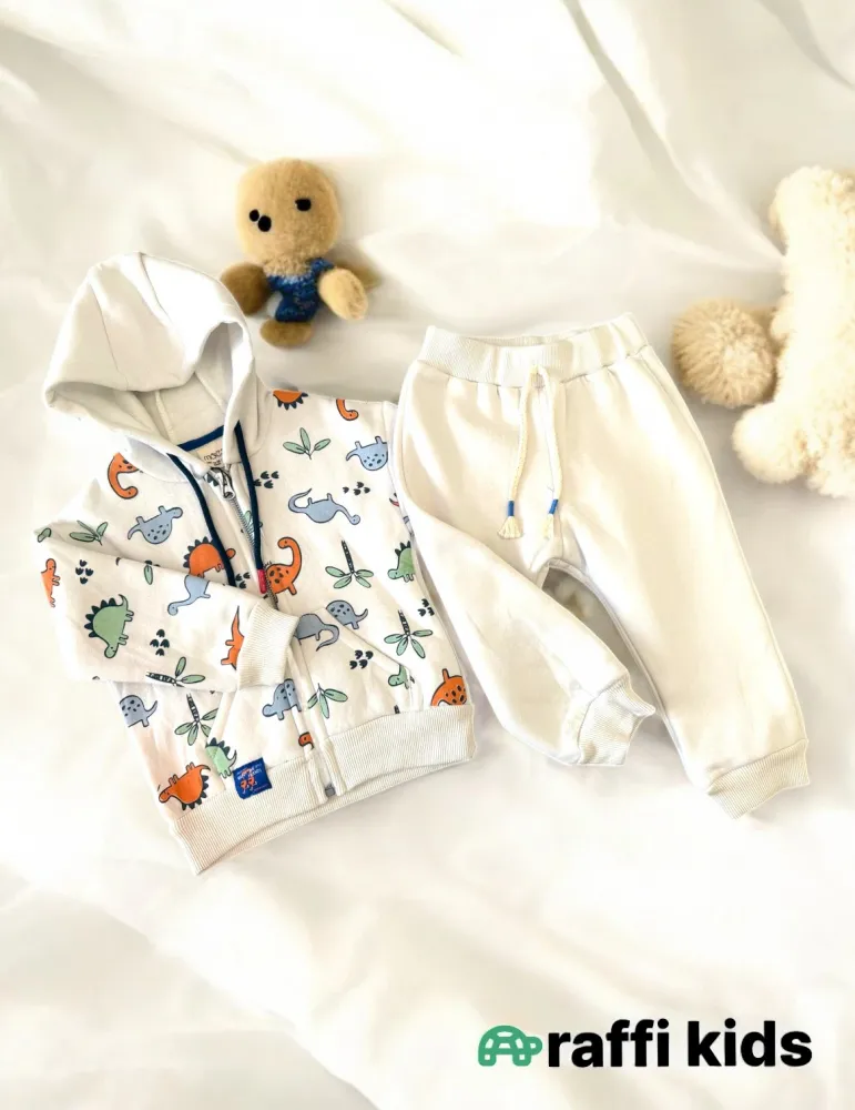 Dinosaurs hoody 2-li dəst -türkiyə istehsalı pambıq uşaq geyimi|Raffikids