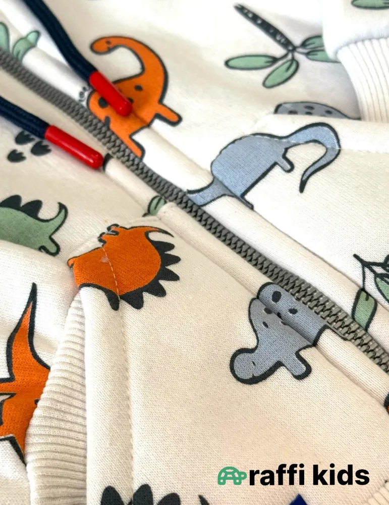 Dinosaurs hoody 2-li dəst -türkiyə istehsalı pambıq uşaq geyimi|Raffikids
