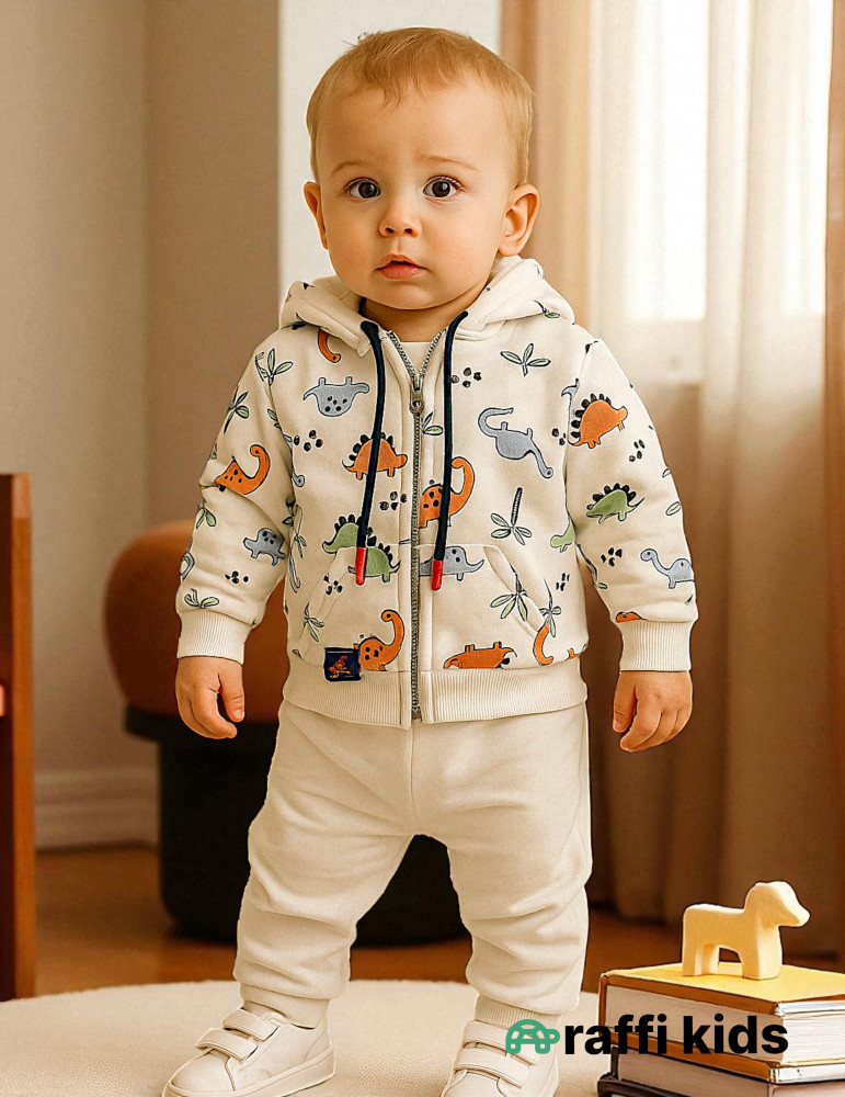 Dinosaurs hoody 2-li dəst -türkiyə istehsalı pambıq uşaq geyimi|Raffikids