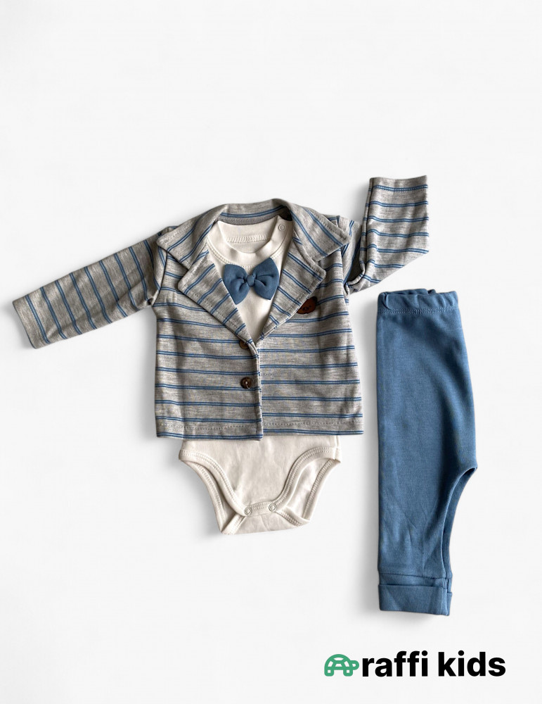 Chaplin 3-lü dəst-türkiyə istehsalı pambıq uşaq geyimi|Raffikids