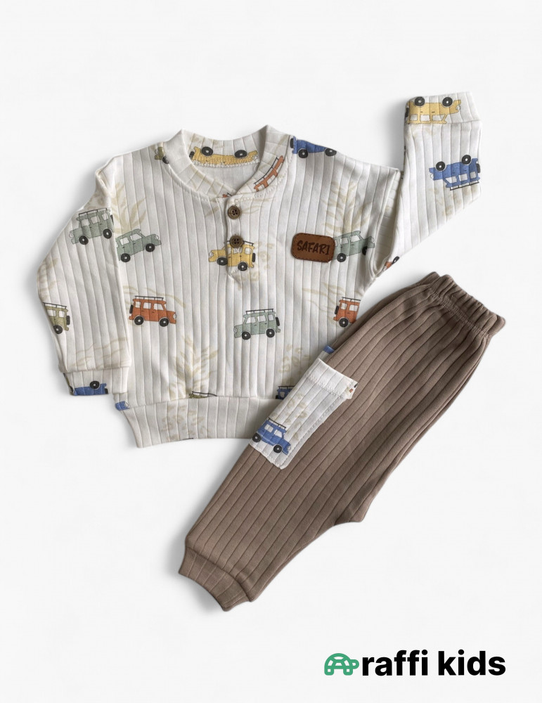 Mənim maşınlarım 2-li dəst-türkiyə istehsalı pambıq uşaq geyimi|Raffikids