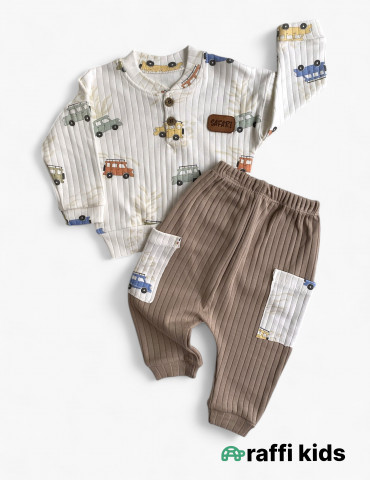 Mənim maşınlarım 2-li dəst-türkiyə istehsalı pambıq uşaq geyimi|Raffikids 2