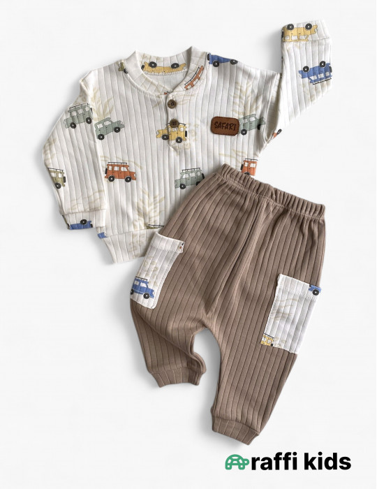 Mənim maşınlarım 2-li dəst-türkiyə istehsalı pambıq uşaq geyimi|Raffikids