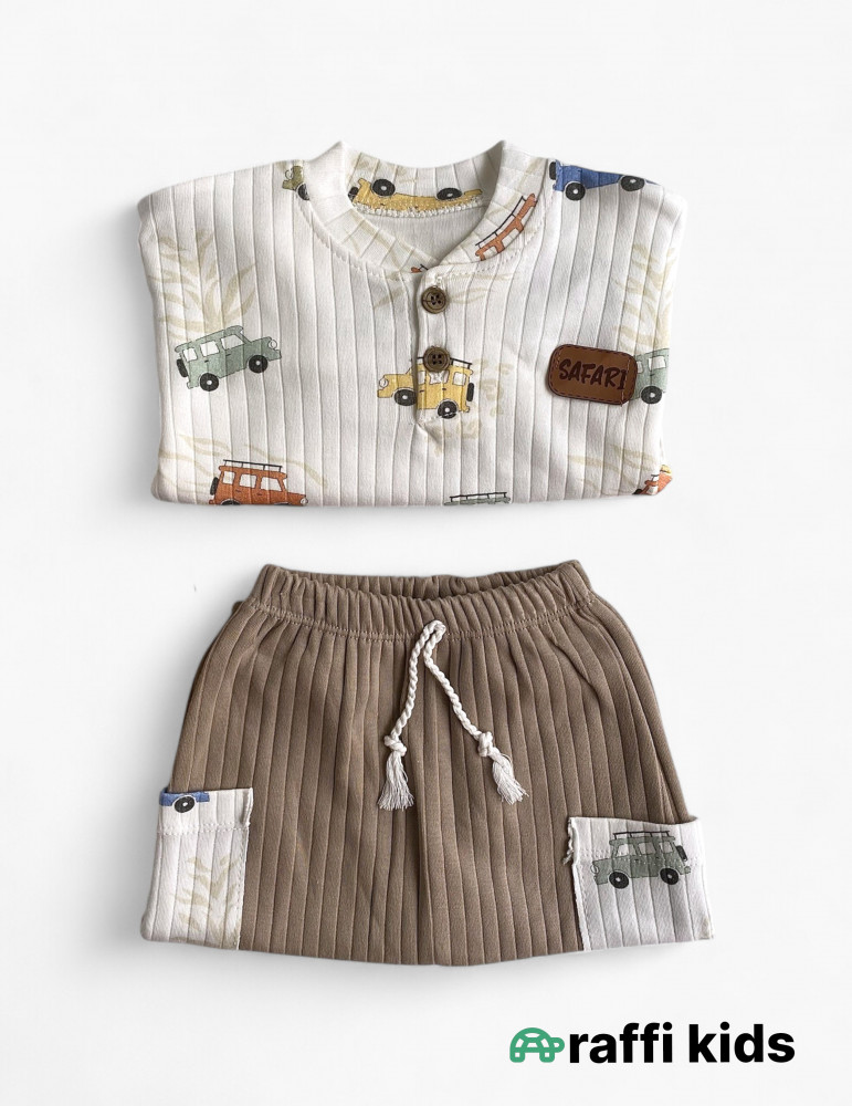 Mənim maşınlarım 2-li dəst-türkiyə istehsalı pambıq uşaq geyimi|Raffikids