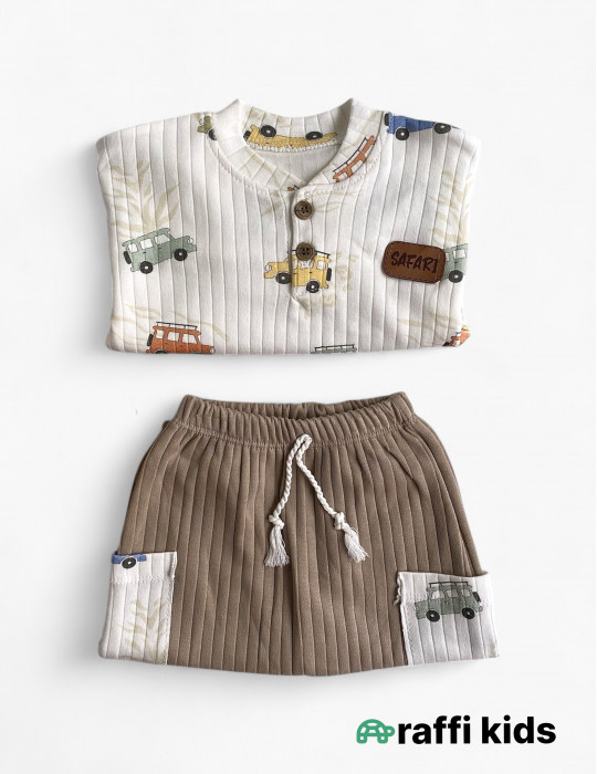 Mənim maşınlarım 2-li dəst-türkiyə istehsalı pambıq uşaq geyimi|Raffikids